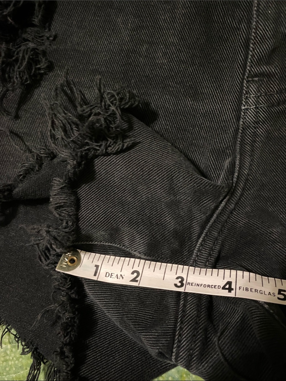 Calvin Klein Black distressed cut off Jean shorts high waisted size 12 Black - Picture 8 of 8